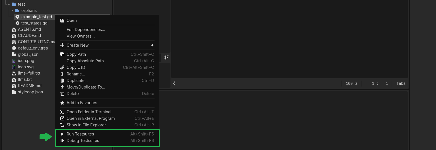 FileSystem Context Menu (file selected)